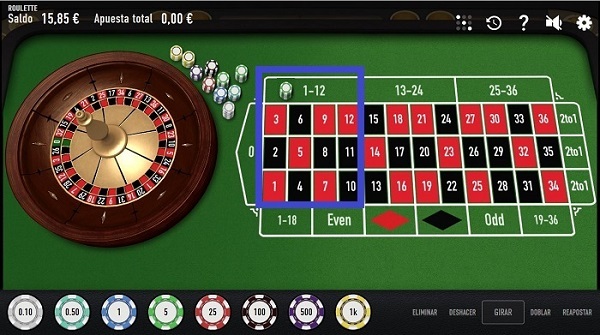 apuesta tercios en ruleta